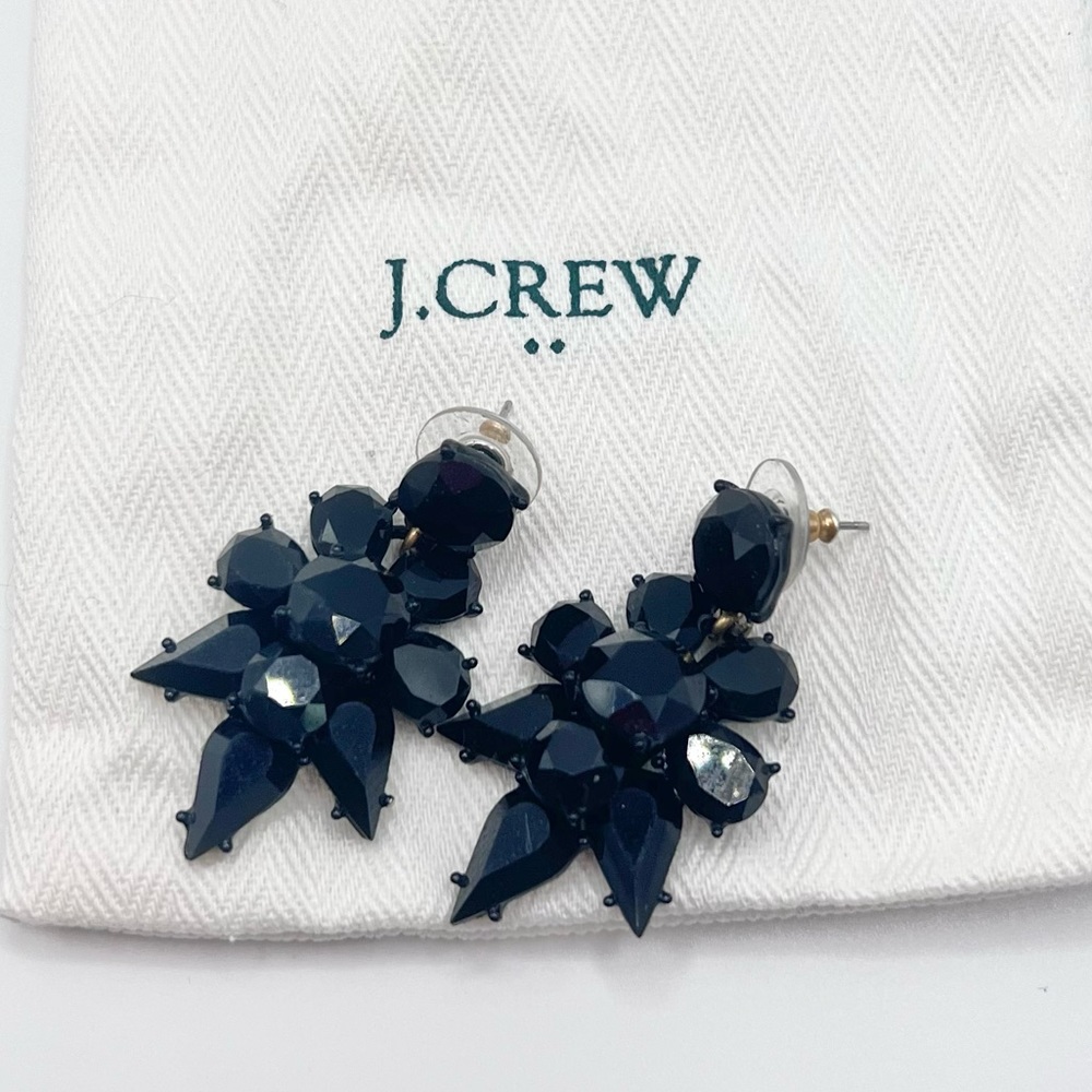 JCrew Black Sparkle Statement Earrings
